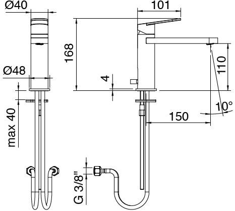 ZAZZERI Смеситель для умывальника из окрашенной латуни Trend x sun-id-1471517 - Вид №3