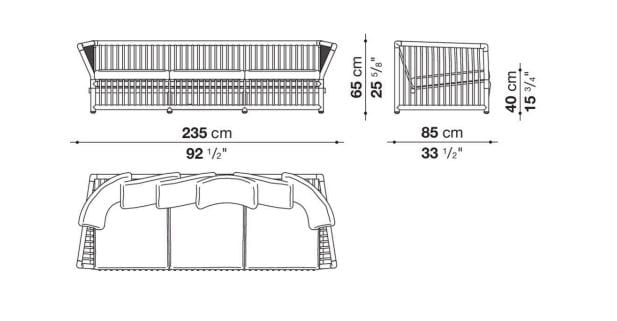 Садовый диван из ротанга и ткани B&B Italia Outdoor Softcage ARCH-00109221 - Вид №7