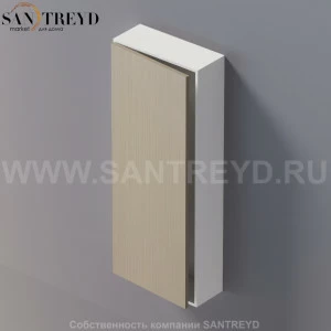 LIFT Модульный шкаф 100 см с левой дверью на доводчиках. Модули могут располагаться горизонтально и вертикально. Отделка: белая краска и серый дуб. AMOB053RCLZSX