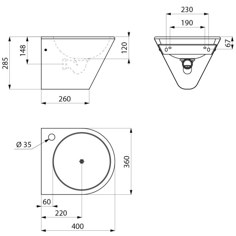 121130 Умывальник настенный BOB DELABIE  - Вид №1