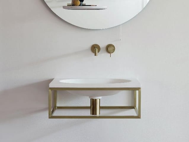 Одинарный прямоугольный подвесной умывальник из Livingtec® Ex.T рамка ARCH-00060296