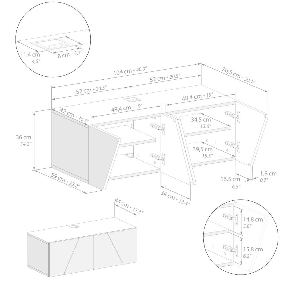 Модульная стена установила оборудованную стену в меламинированном Mobili Fiver EMMA ARCH-00091039 - Вид №72
