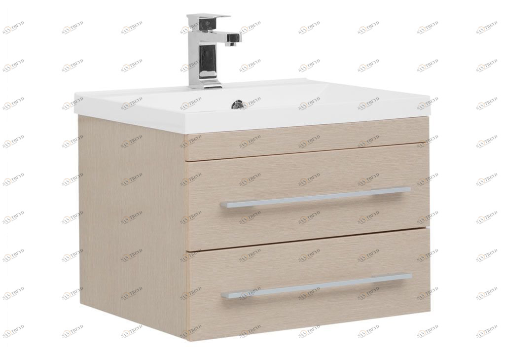 Тумба с раковиной Aquanet Нота NEW 58 светлый дуб 0017148500204117