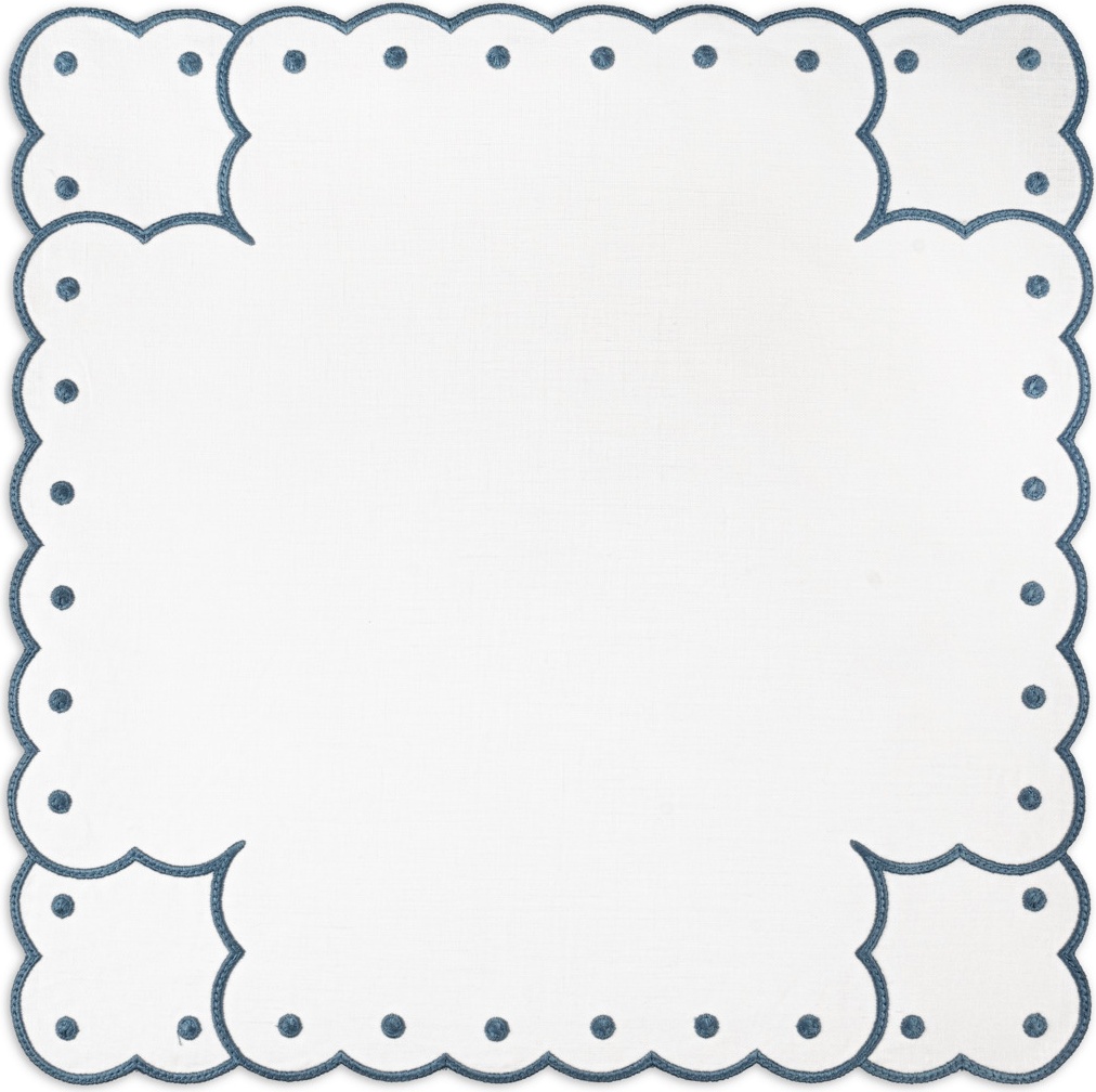 10674766 Truffle Bee Салфетка постановочная Truffle Bee Монтре 43х43см, бело-синий, лен Ткань Montreux