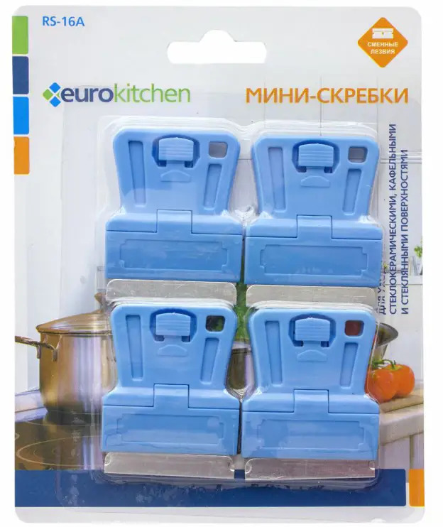 90713268 Скребок Eurokitchen металл/пластик цвет голубой RS-16A STLM-0350319