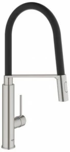 Смеситель для кухни GROHE Concetto с профессиональной лейкой, суперсталь/черный (31491DC0)