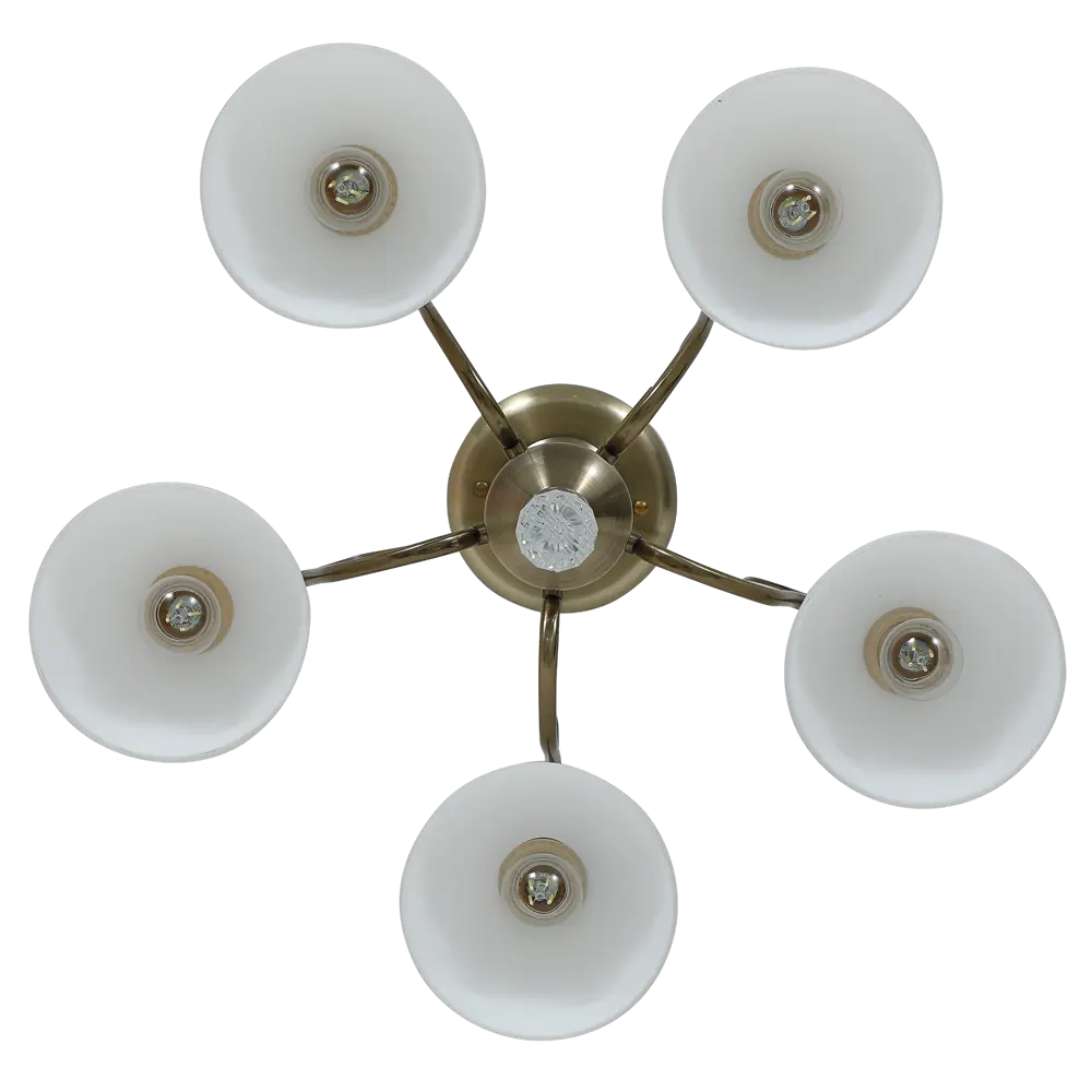 Люстра на штанге Primavera 5 ламп 20 м² цвет бронза SCHAFFNER STLM-2019184 - Вид №3