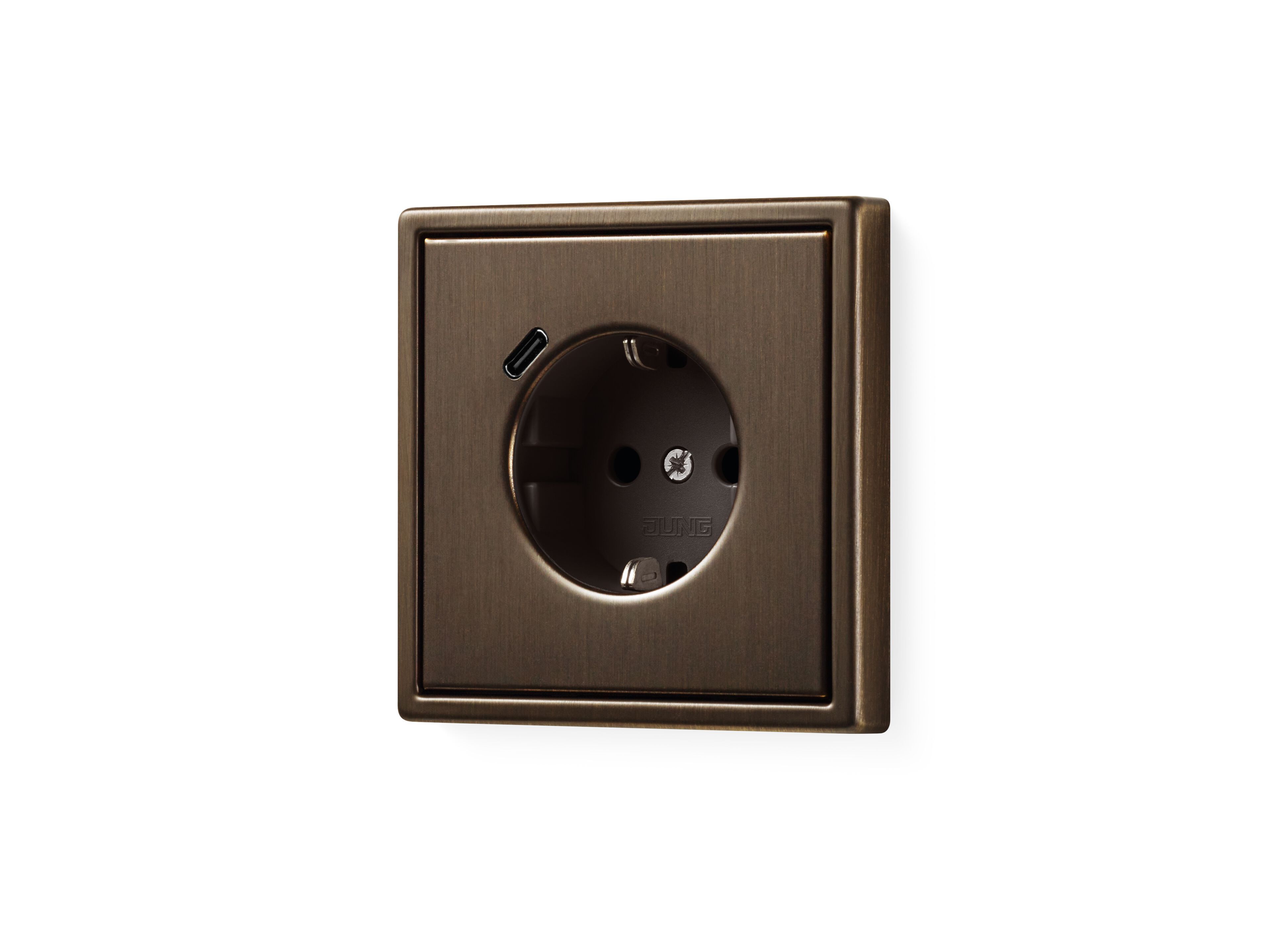 Двойная латунная электрическая розетка schuko с USB JUNG LS 990 ARCH-00099453
