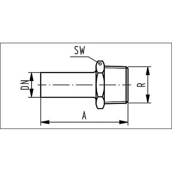 69280G281 SANHA 9280G пресс-фит. нерж.сталь, резьб.соед. НПр-НР 28ax1 мм  - Вид №1