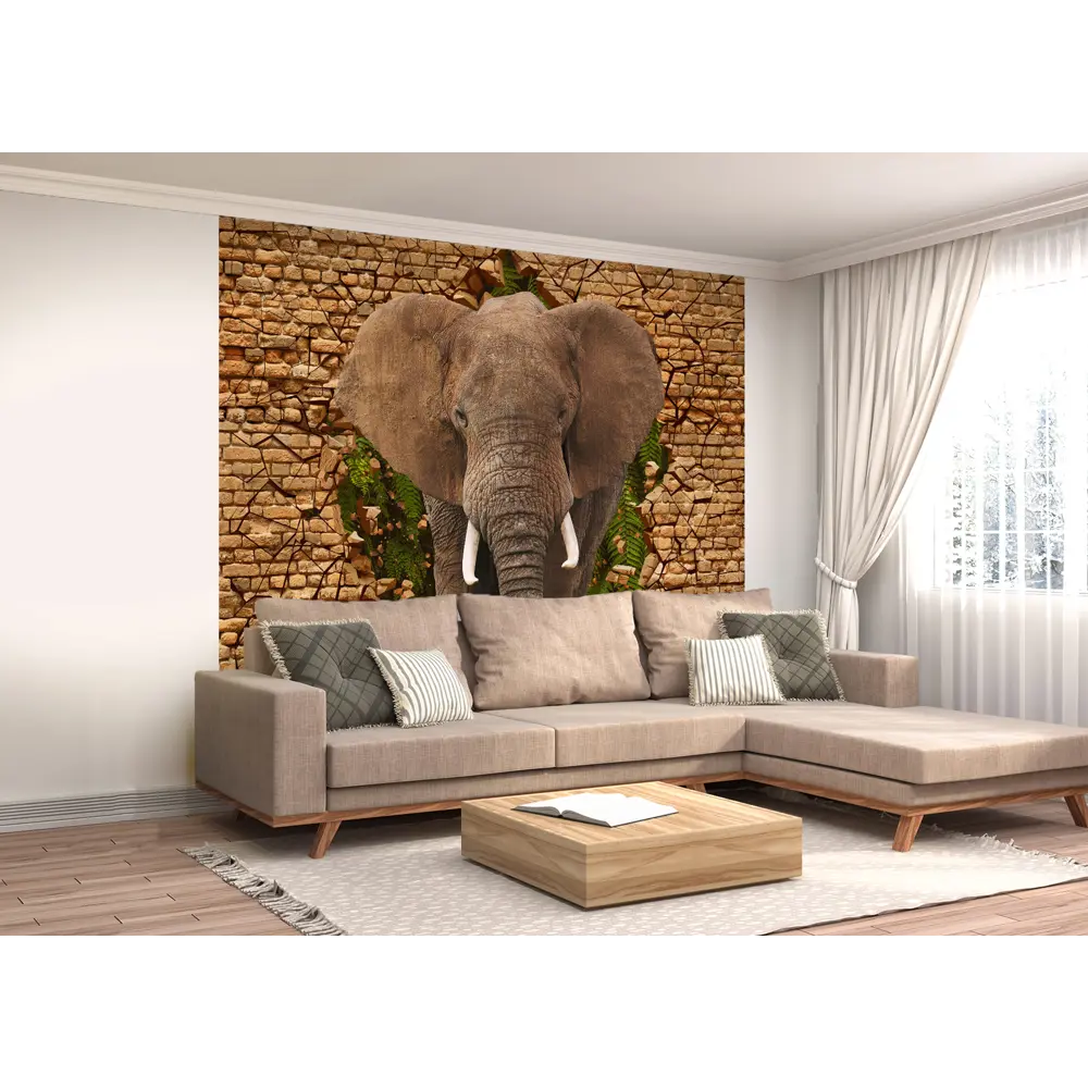 Фотообои Слон 3D флизелиновые 300x270 см 3223-Л МОСКОВСКАЯ ОБОЙНАЯ ФАБРИКА Malex factory STLM-2120247 - Вид №1