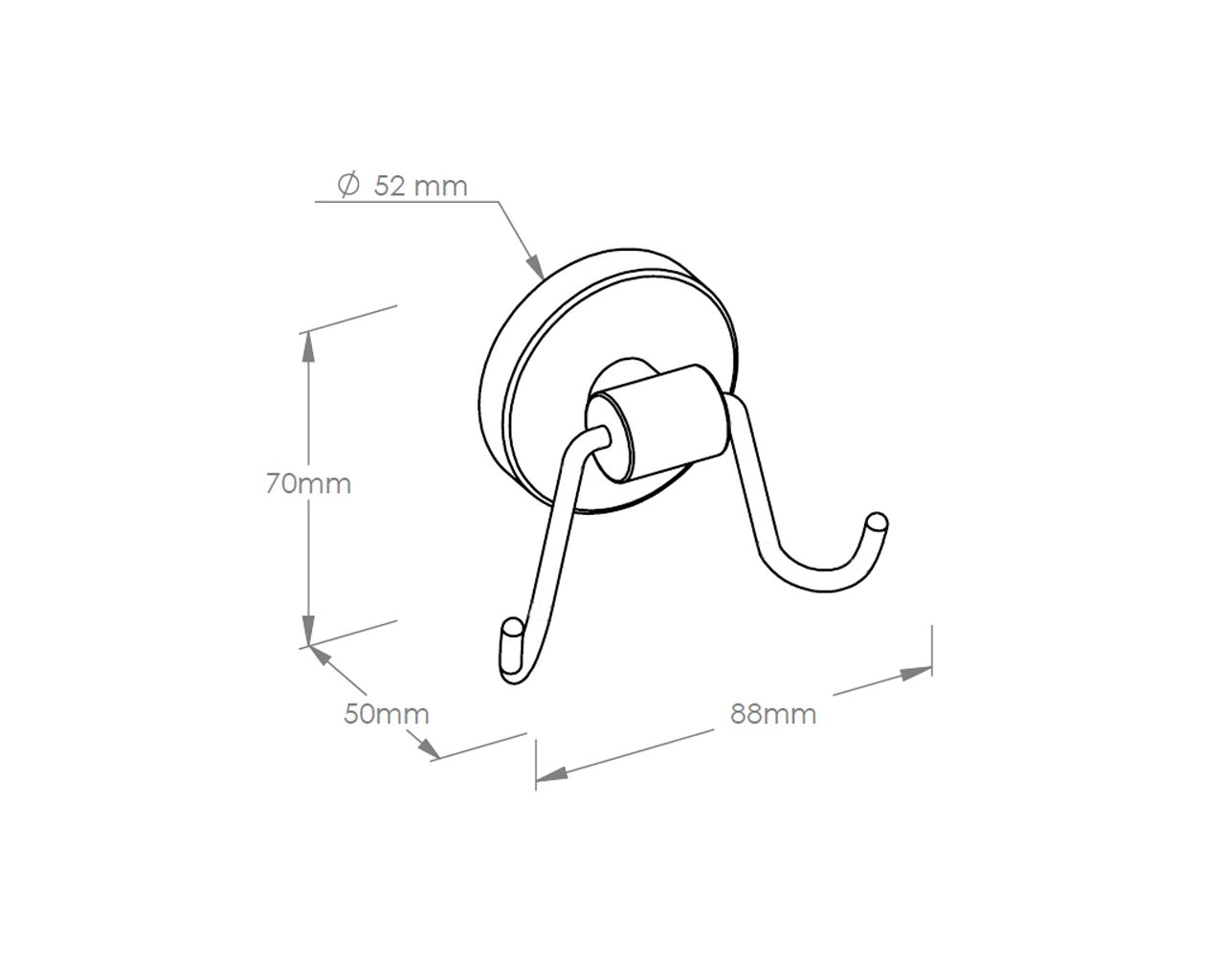 MHW21 Двойная вешалка из хромированной латуни, МАМУТ, ПОЛИРОВАННАЯ Merida  - Вид №1