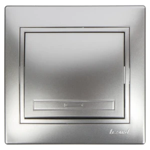 Выключатель Lezard Mira, с вставкой, серый металлик