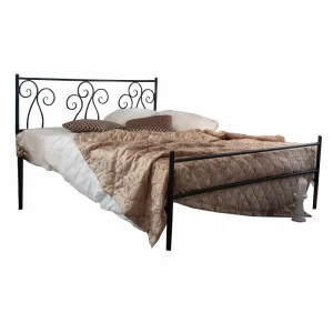 Кованая двуспальная кровать 180х200 с одной спинкой черная "Лацио" FRANCESCO ROSSI ЛАЦИО 134647 Черный