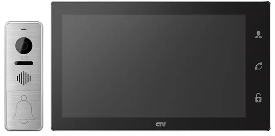 90601002 Комплект видеодомофона CTV DP4106AHD B 10" цвет черный STLM-1109743