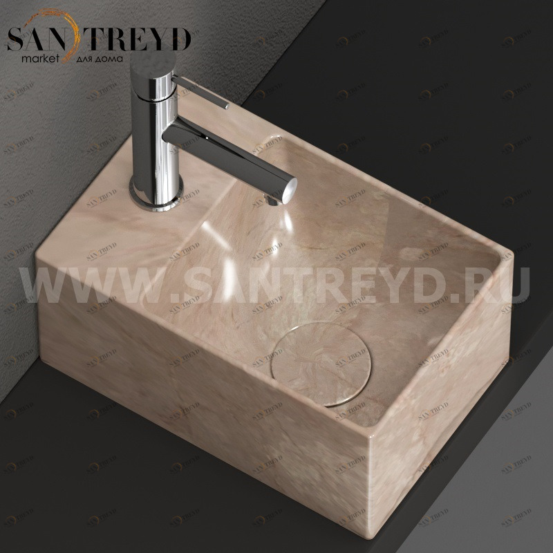 B6R30AB Подвесная раковина настенная прямоугольная Ceramica Globo T-EDGE