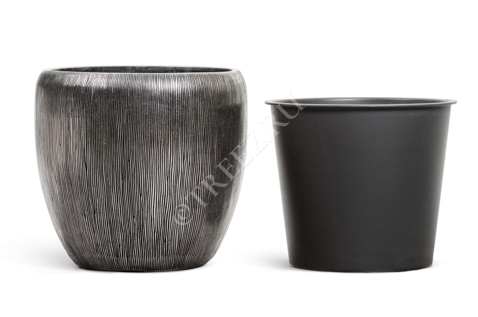 41.3320-06-044-DSL-30 Кашпо  Effectory - серия Wow - Конус-Чаша - Стальное серебро Цветочная коллекция  - Вид №3