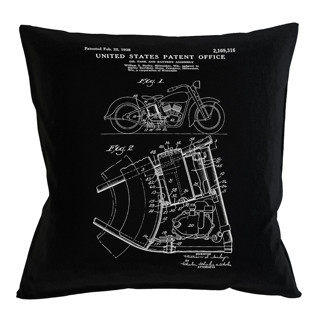 96521375 Арт-подушка «Патент на Harley-Davidson» Object Desire 