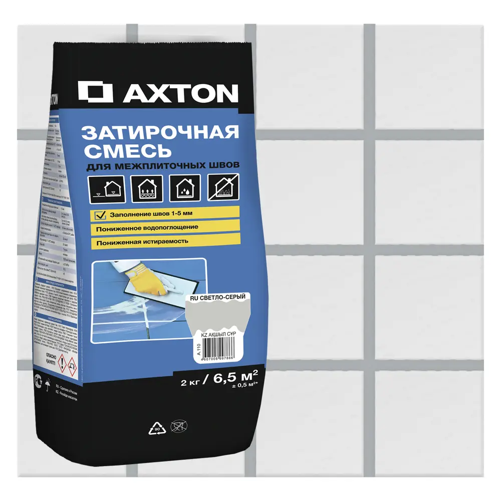 Затирка цементная Axton A.110 цвет светло-серый 2 кг 82454864 STLM-2088817 Без серии