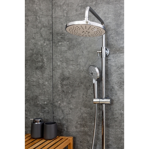 Orange Thermo T02-911cr Душевая система с поворотным изливом и термостатом черный sun-id-1517027 - Вид №6