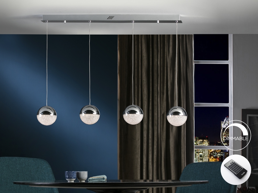 098234 Подвесной светильник 4L LED DIM хром Schuller Sphere - Вид №1