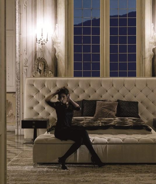 Longhi Двуспальная кровать из кожи с тафтинговым изголовьем Loveluxe W 810 - Вид №2