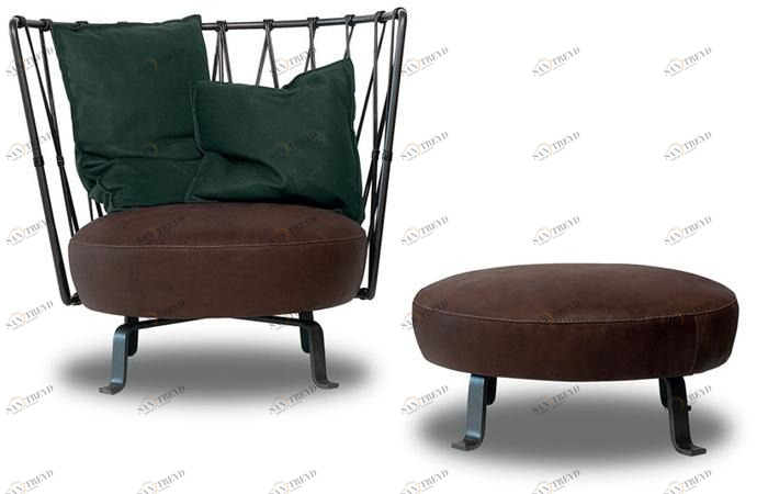 BAXTER Кожаное кресло с подставкой для ног sun-id-1461177