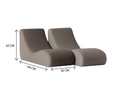 Мягкий шезлонг из ткани VERPAN Welle ARCH-00015717