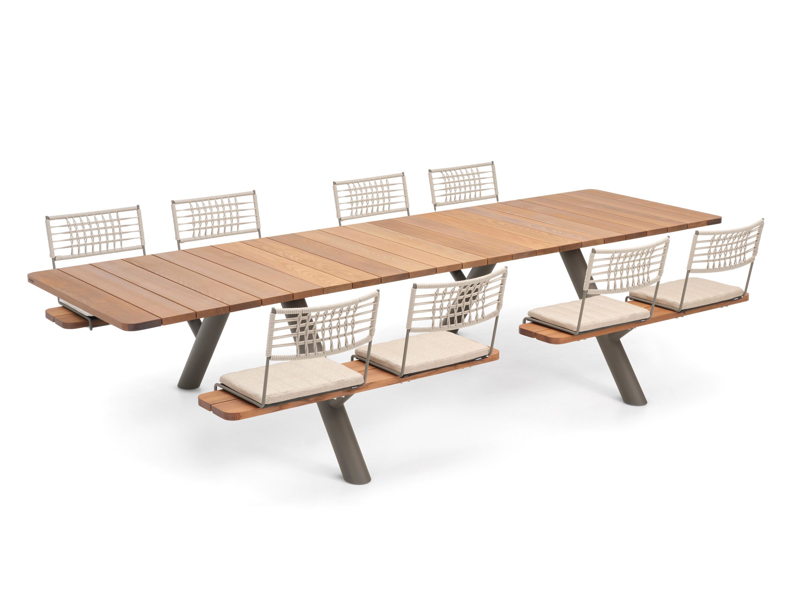 Прямоугольный стол для пикника из стали и дерева со встроенными скамейками Extremis Panigiri ARCH-00120350 - Вид №2