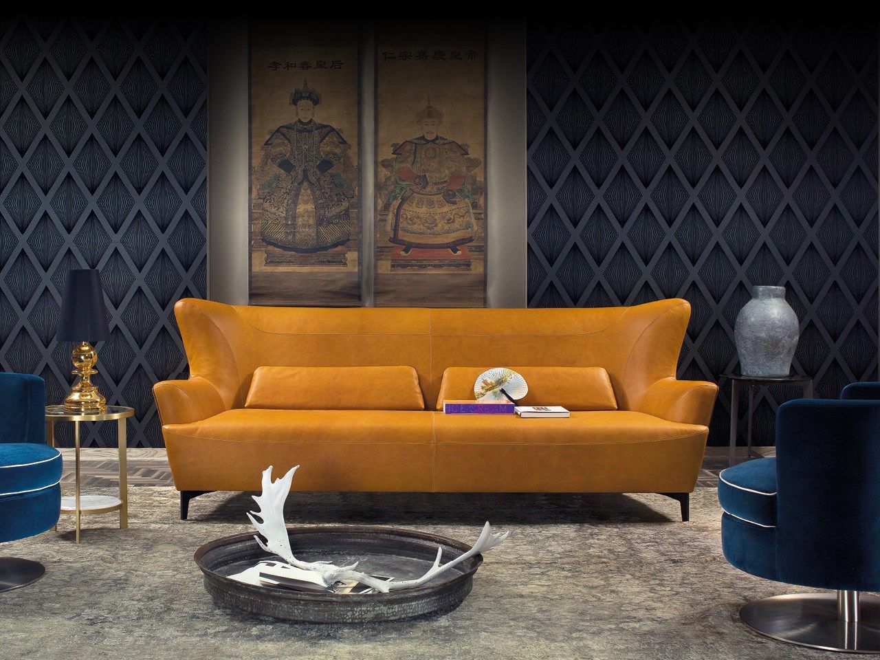 3-местный кожаный диван Borzalino ARCH-00118505 - Вид №2