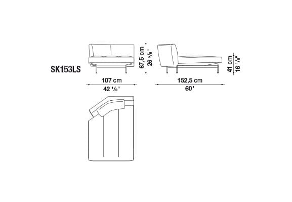 Кожаный диван с полуостровом B&B Italia SAKé ARCH-00023880 - Вид №7