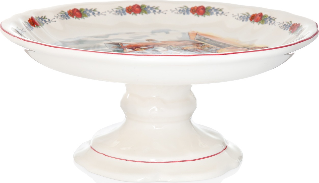 10535809 Niderviller Блюдо круглое на ножке 26см "Обернэ" Фаянс 