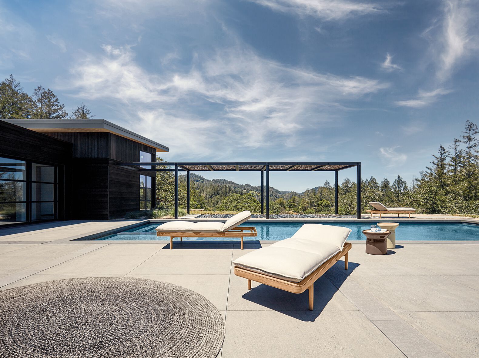 Садовая кровать с откидной спинкой из ткани Gloster Saranac ARCH-00147061 - Вид №1