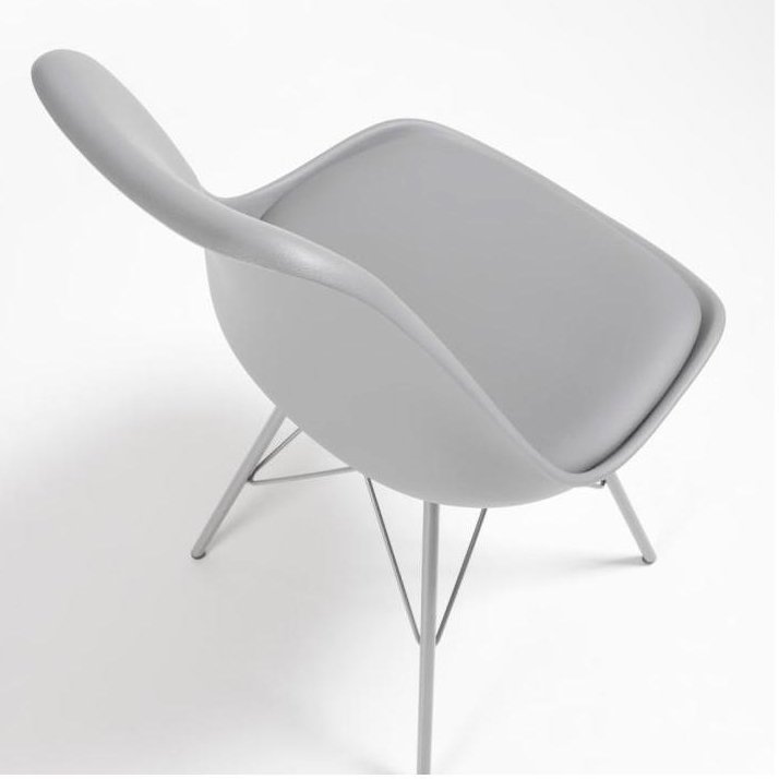 Стул Lars серый с металлическими ножками ткань серый от La Forma LA FORMA  147877 Серый  - Вид №4