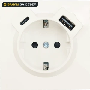 Розетка USB встраиваемая Lezard Zima с заземлением цвет слоновая кость 89446332 STLM-2015469