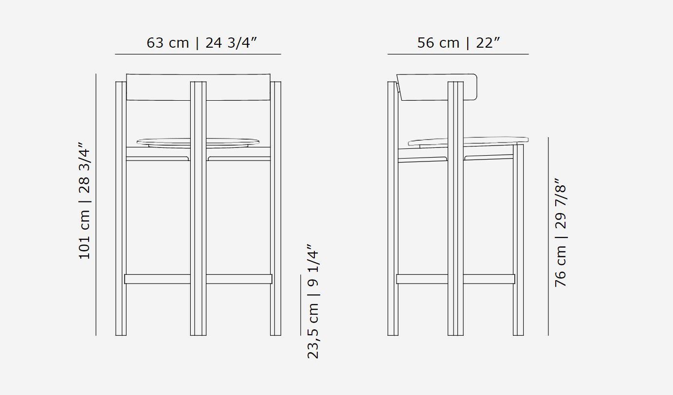 Высокий дубовый стул со спинкой Karakter Principal ARCH-00014100 - Вид №6