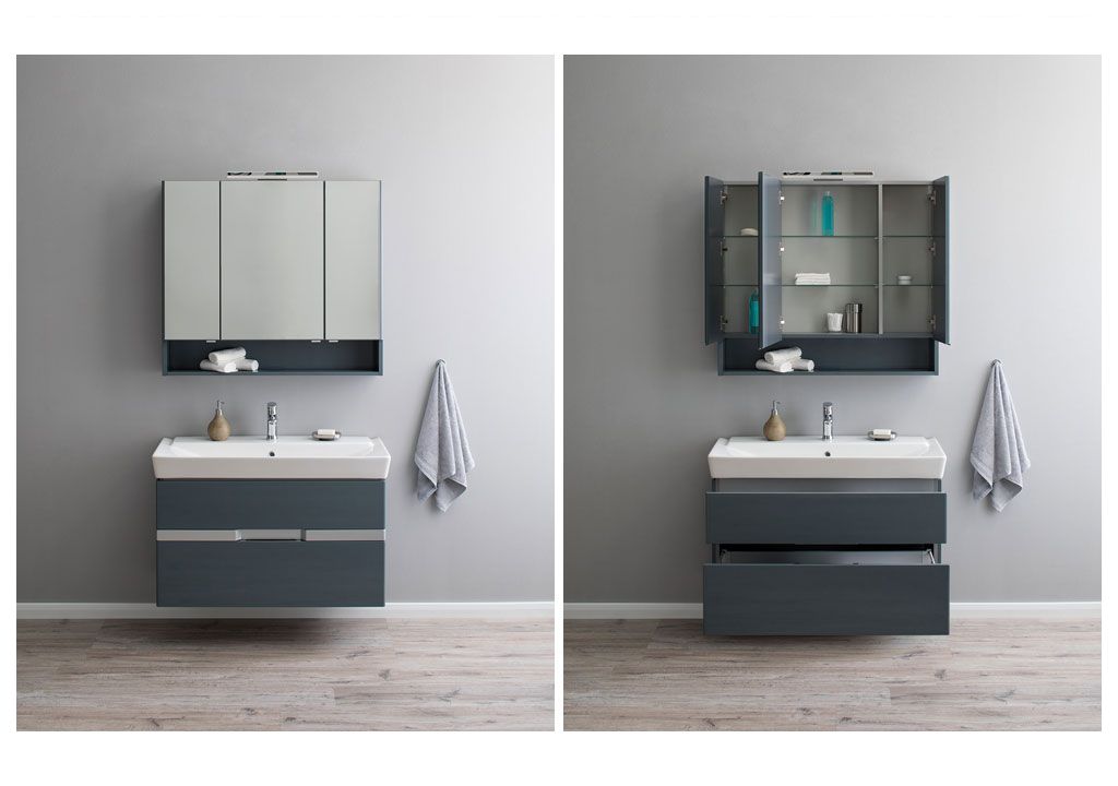 Тумба с раковиной Aquanet Виго 100 сине-серый 0018336100168784 - Вид №10