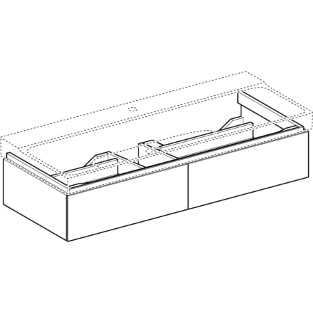 500.517.01.1 Шкафчик для раковины Geberit Xeno² шириной от 120см, с двумя выдвижными ящиками Geberit  - Вид №1