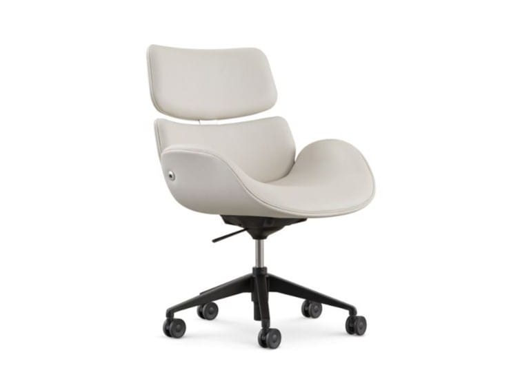 Офисное кресло с регулируемой высотой и кожаными колесами с 5 спицами ROCHE BOBOIS CENTO OFFICE ARCH-00018362