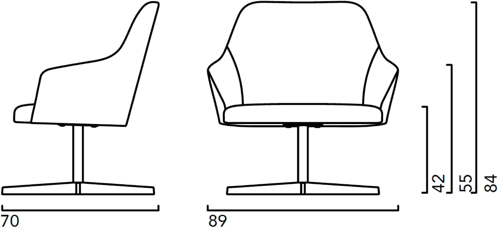 Crassevig Мягкое поворотное кресло с 4 спицами Axel sun-id-1469882 - Вид №3