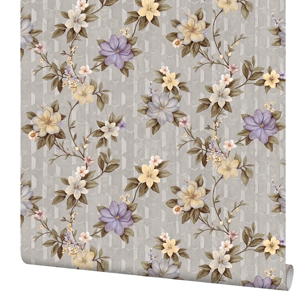 Обои флизелиновые Elysium Мирабель серо-сиреневые 1.06 м Е88404 STLM-2106396