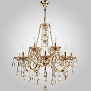 Подвесная люстра Eurosvet 3449/8+4 золото/тонированный хрусталь Strotskis EUROSVET ДИЗАЙНЕРСКИЕ 181434 Золотой