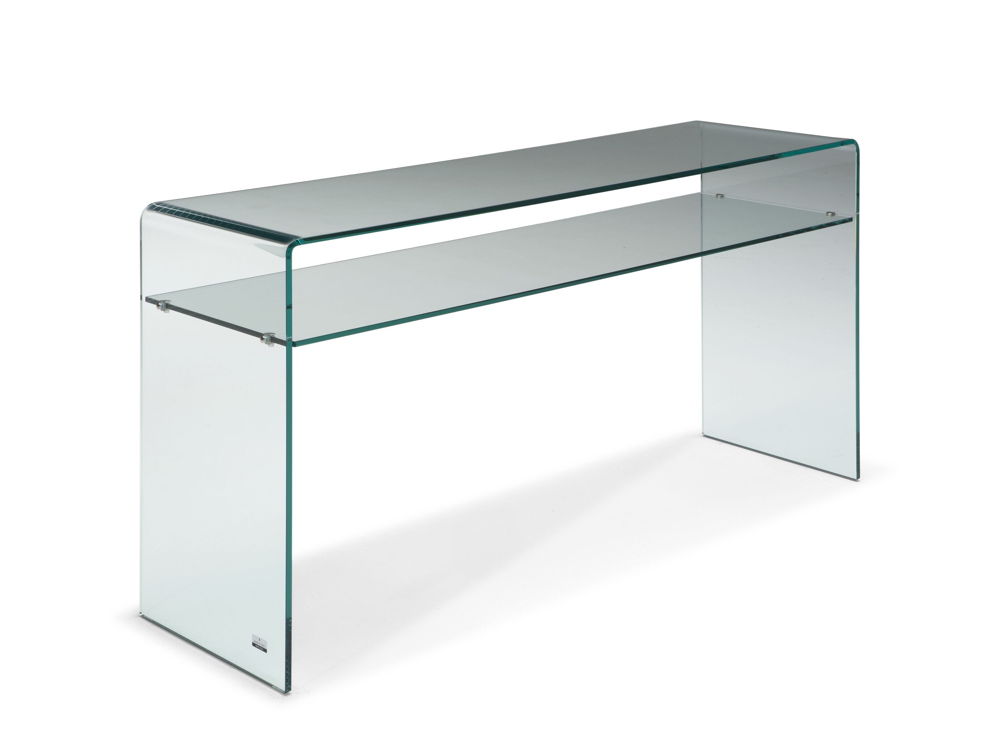 Стеклянная прямоугольная консоль с полкой Natuzzi Italia Mercury ARCH-00138508 - Вид №1