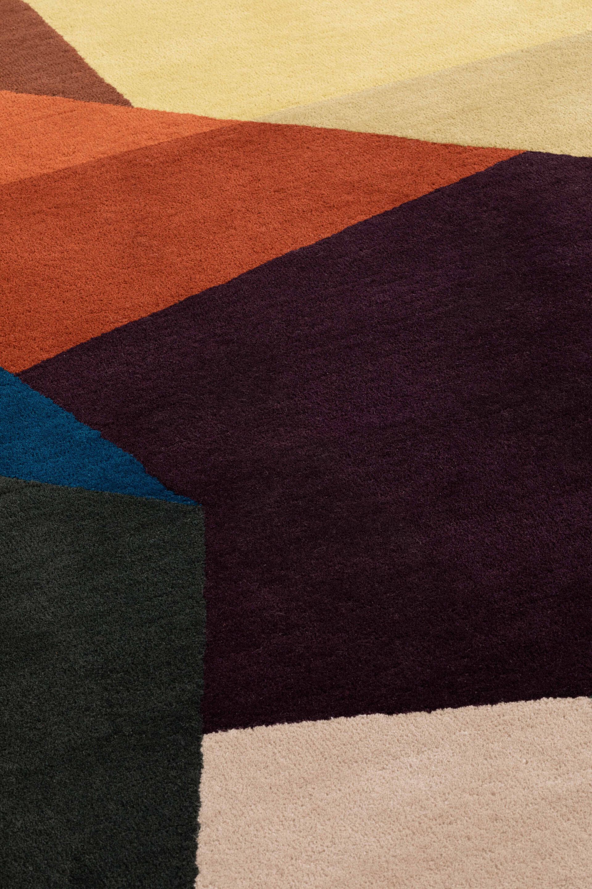 Шерстяной ковер с геометрическим рисунком GAN LOKO COLOUR ARCH-00085522 - Вид №3