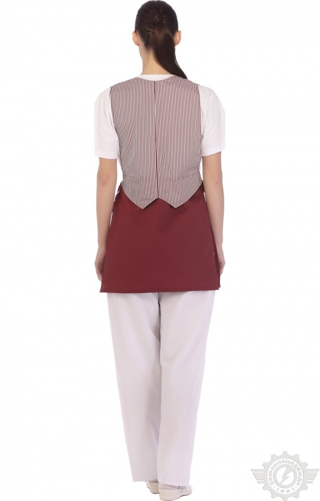 63638 Фартук-халат "Элегант" бордо  Одежда для обслуживающего персонала  размер 44-46 Спецодежда  - Вид №8
