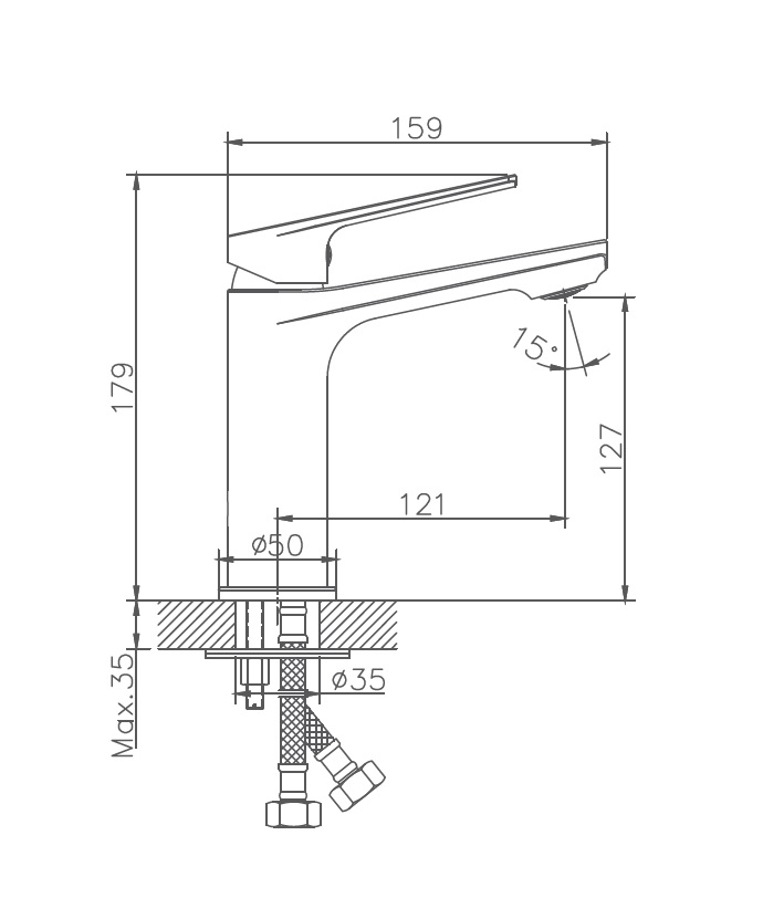 HB10533-3 Смеситель для раковины , графит Haiba  - Вид №2