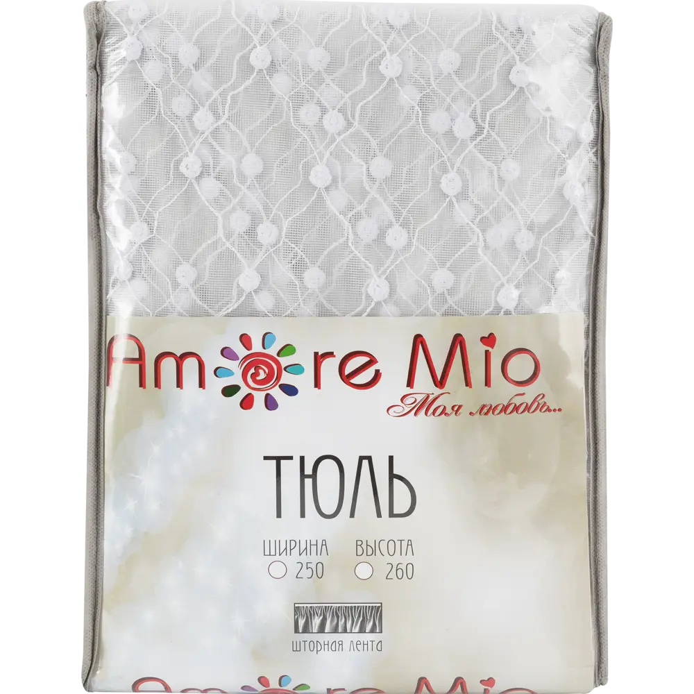Тюль на ленте «Ромб», 250x260 см, геометрия, цвет белый AMORE MIO STLM-2110027 - Вид №6