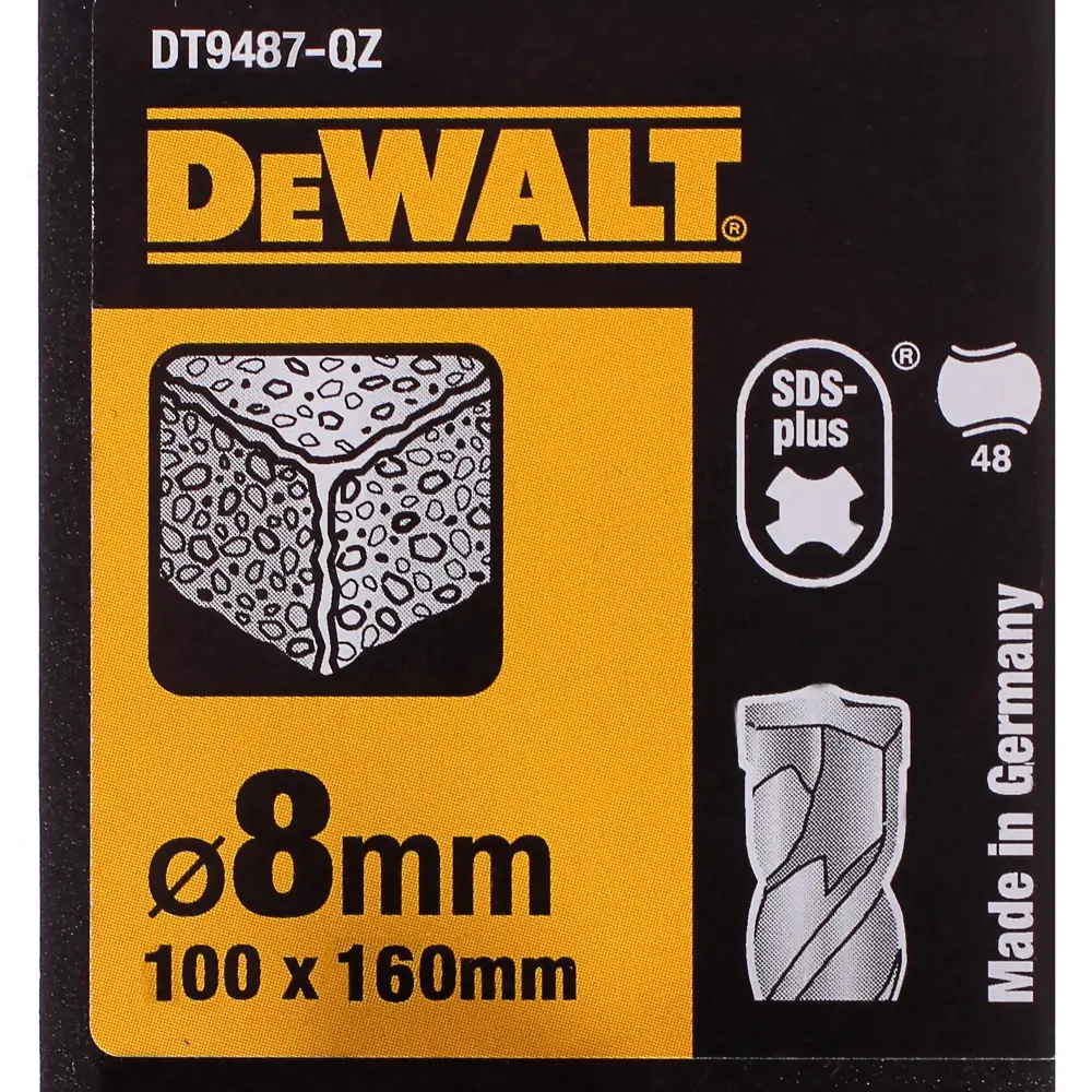 Бур по бетону SDS-plus 8х100х160 мм DeWalt DT9487 STLM-2139184 - Вид №3