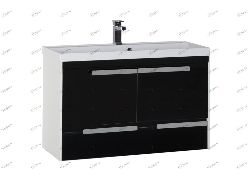 Тумба с раковиной Aquanet Тиволи 100 черный 0018006700179392