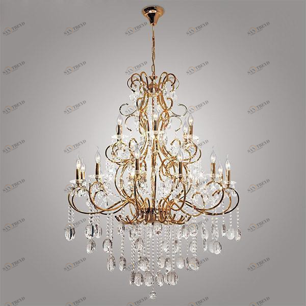 Подвесная люстра Bogates Ariadne 252/18 Strotskis BOGATES ДИЗАЙНЕРСКИЕ, СВЕЧИ 181552 Золотой 