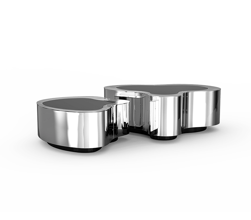 0-331 Центральный стол из волнистой полированной нержавеющей стали Boca Do Lobo 